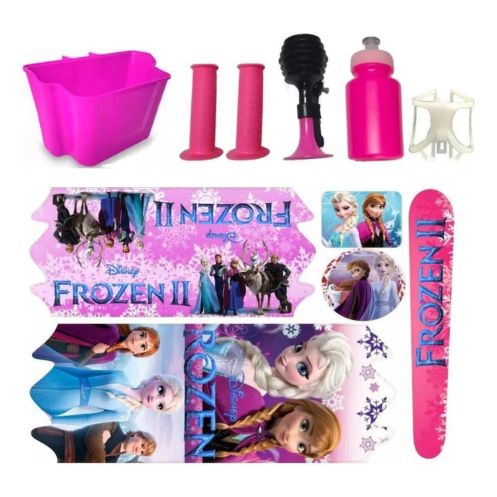 3X Adesivo Cesta Bicicleta Infantil Buzina Manopla Frozen Ar