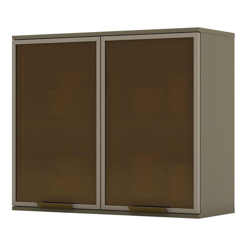 Armário Aéreo Évelin 2 Portas de Vidro 80 cm Duna – Henn