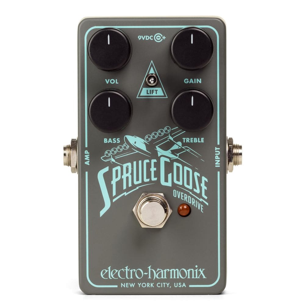 Pedal Overdrive Electro-Harmonix Spruce Goose com bateria de 9V