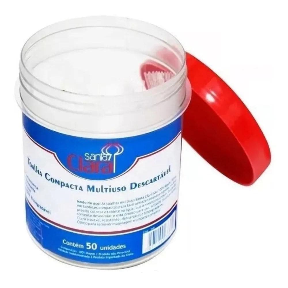 Toalha Desidratada Compacta Descartável 50 Un Santa Clara