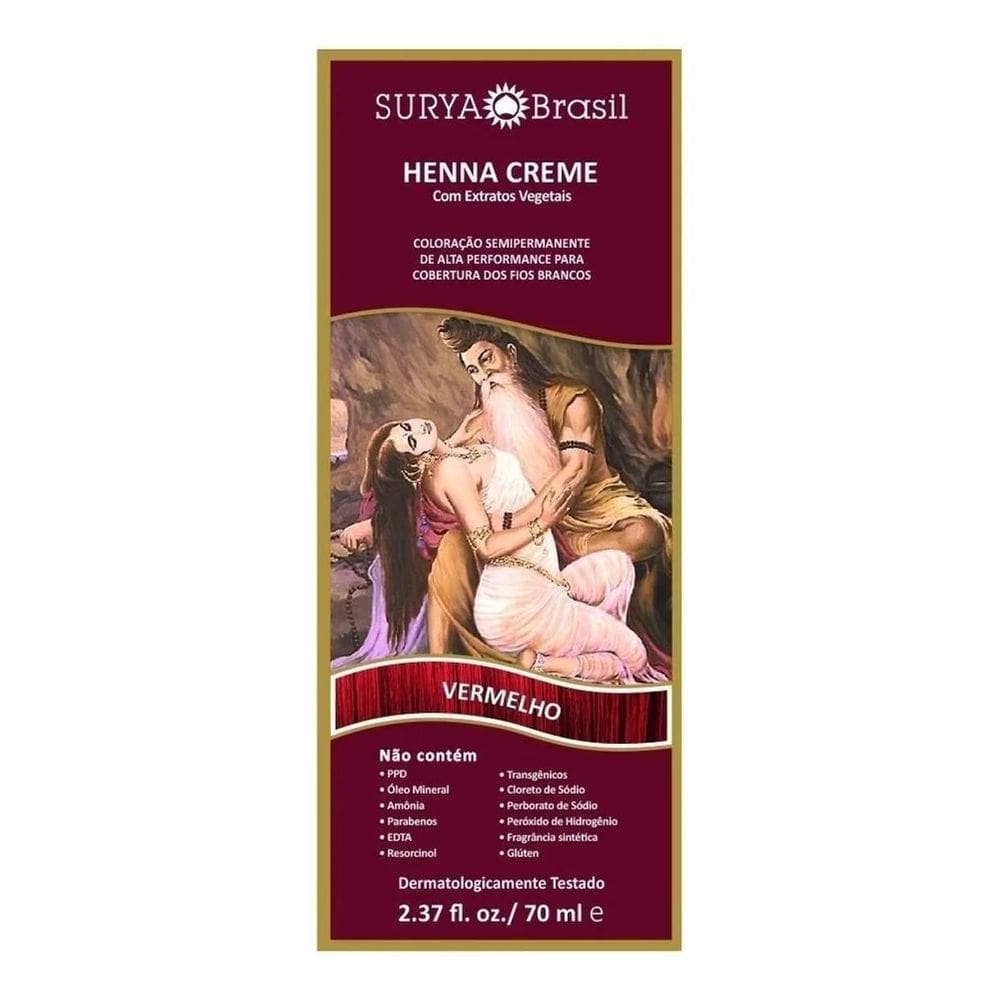2X Henna Surya Brasil Creme Tom Vermelho