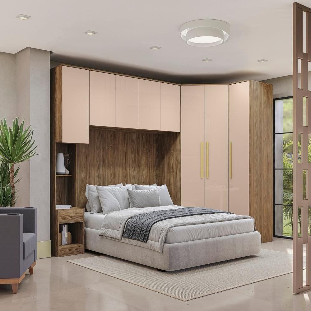 Quarto Completo Kappesberg Adapt 7 Peças Nogueira/macadâmia