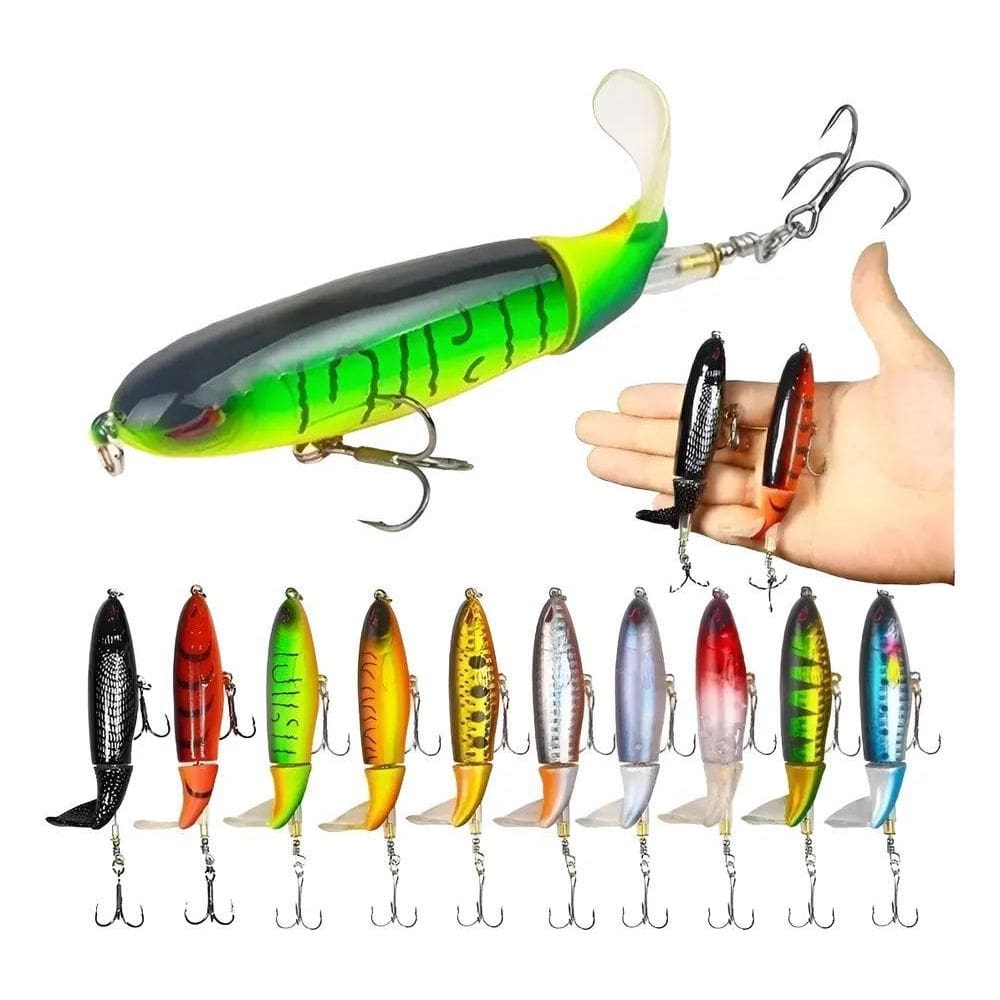 2X Isca Artificial Whopper Popper Plopper Com Helice Escolha