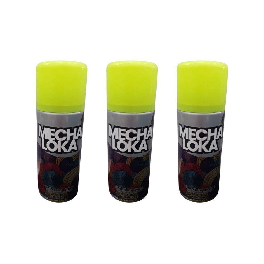 Tinta Temporaria Cabelo Mecha Loka 125Ml Amarelo Neon-3Un