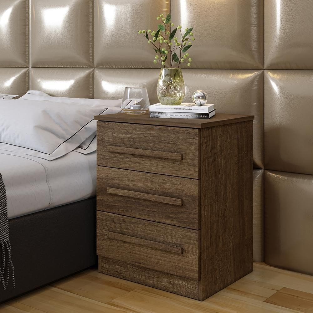 Mesa De Cabeceira Supremo 3 Gavetas Imbuía