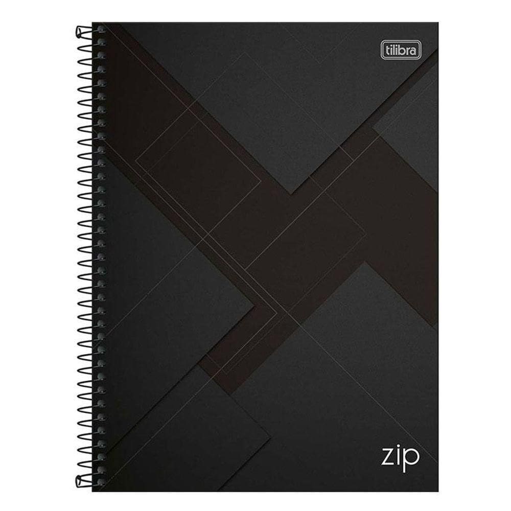 Caderno Espiral Universitário Zip 10 Matérias 200 Folhas Preto - Tilibra
