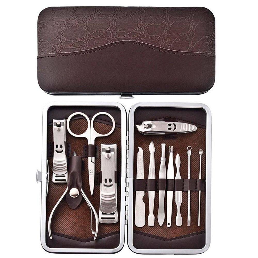 Kit De Unhas 12Em1 Portátil Completo Com Tesoura E Pinça
