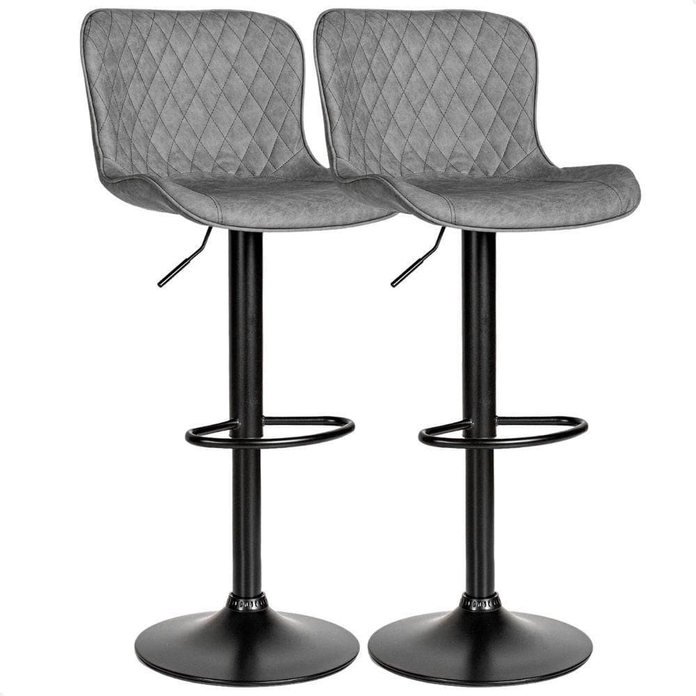 Banqueta Para Cozinha Americana Alta Bar Balcão P080 Kit 02 Unidades Cinza