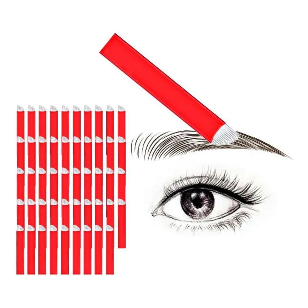 50 Uni Lâminas Tebori Nano Agulhas 12 Pontas Flex 0.18Mm Cor