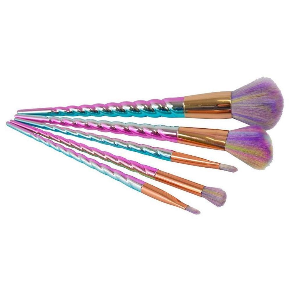 Kit Pincel De Maquiagem 5 Peças Unicórnio