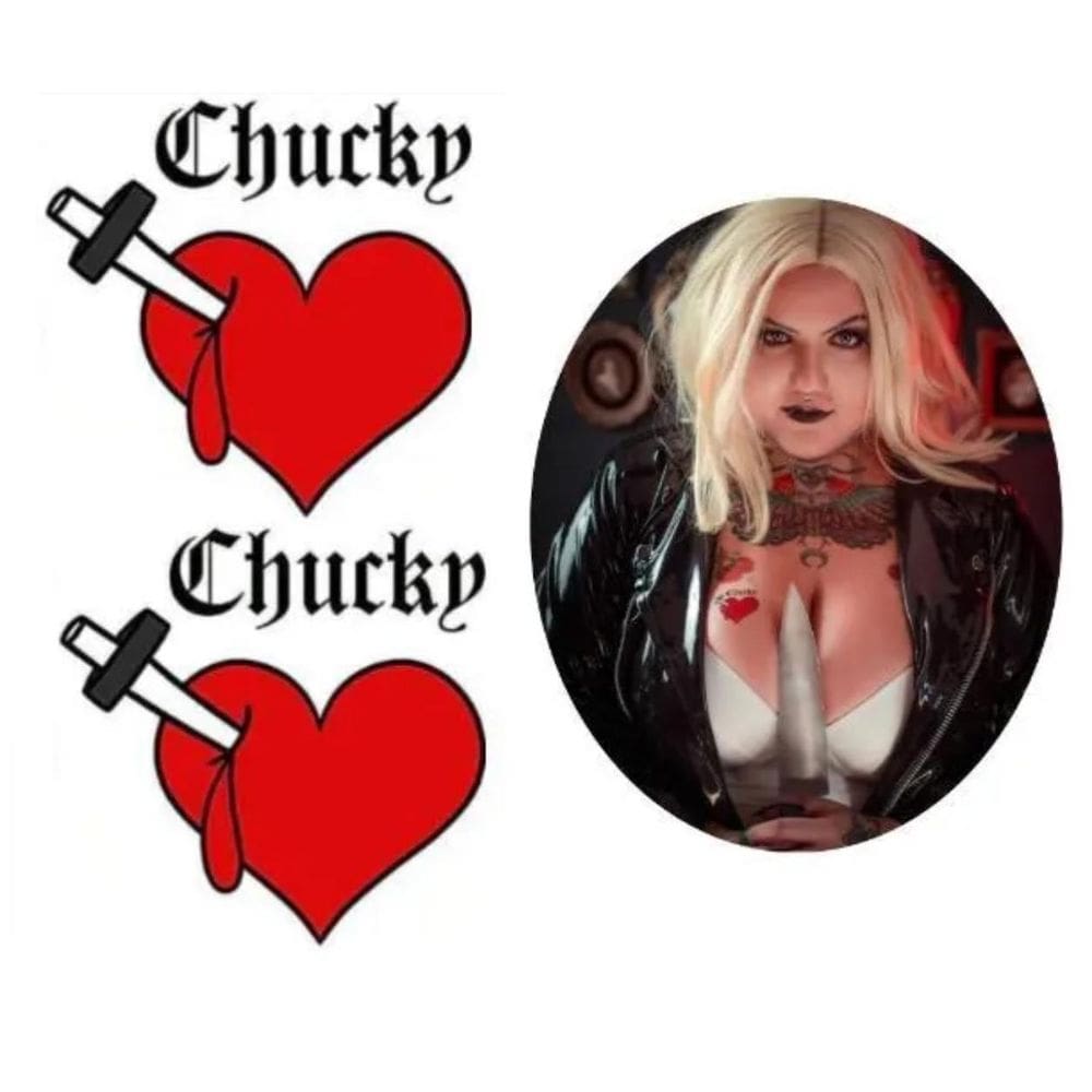 Tatuagem Temporária Folha A4 24 Tatuagens Noiva Chucky