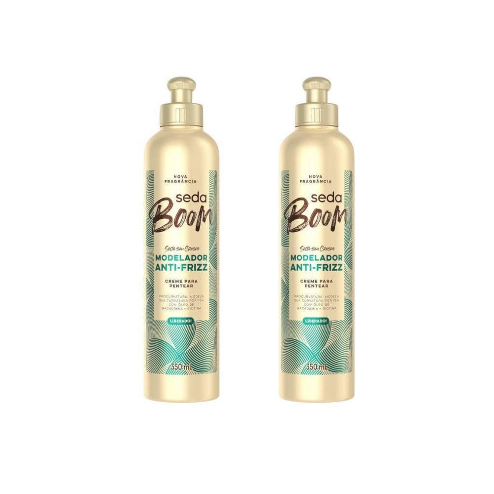 Creme Para Pentear Seda 350Ml Boom Model Antifrizz-Kit C/2Un