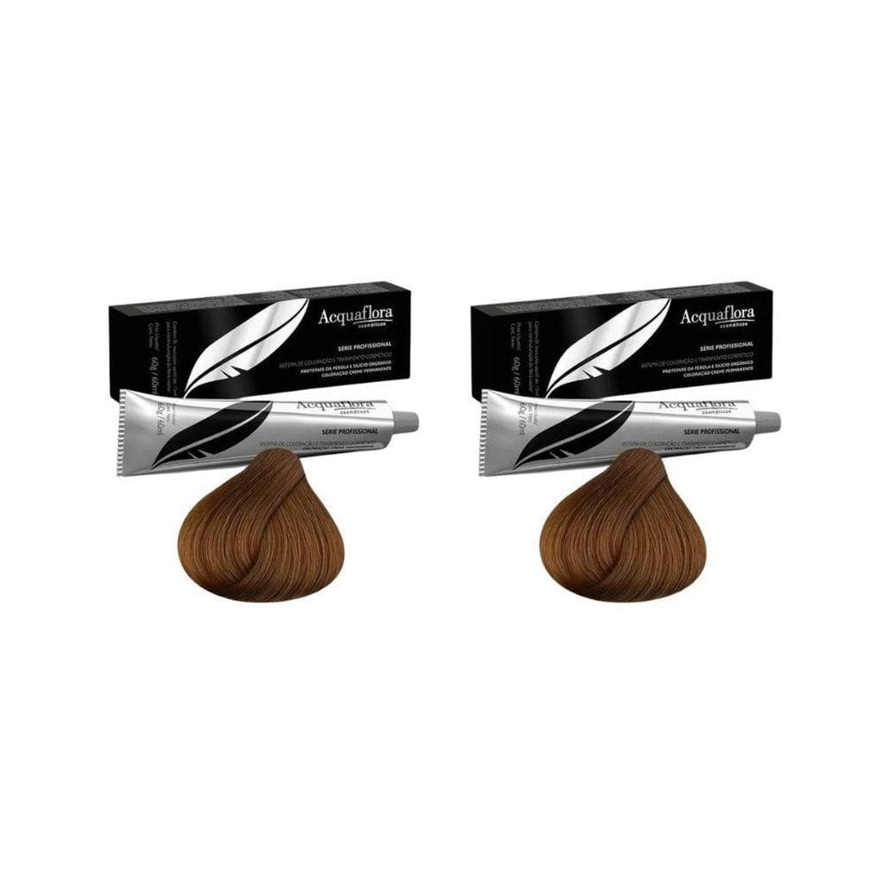 Coloraçao Acquaflora Perm 7.7 Louro Natural Marrom - Kit 2Un