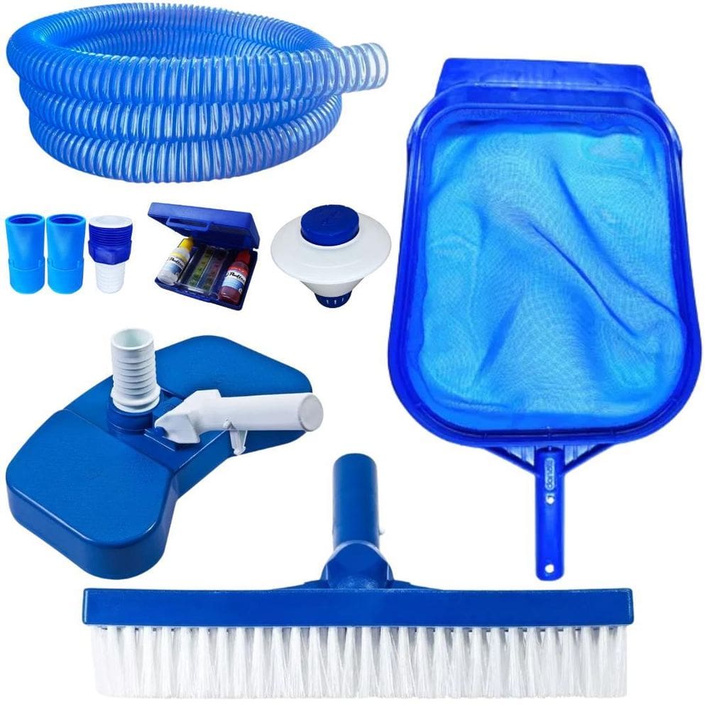 Kit Limpeza Piscina Mangueira Silicone 7Mt Clorador E Estojo