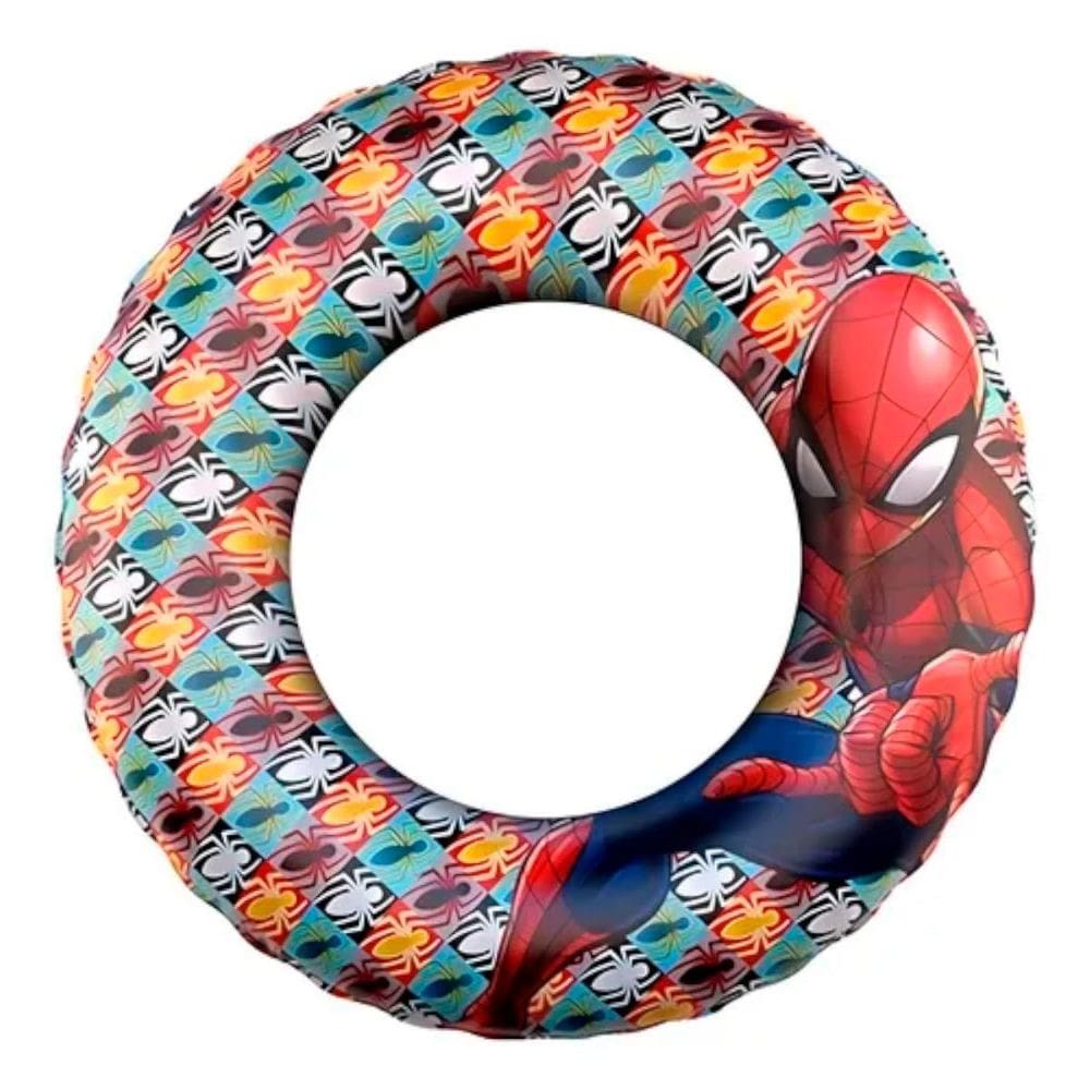 Boia Circular Inflável Infantil Homem-Aranha Piscina 30Kg