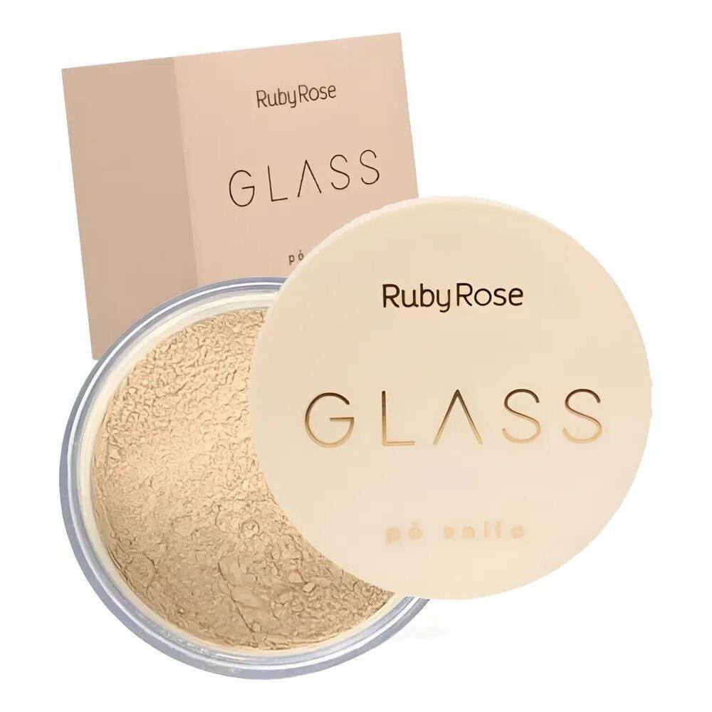 3X Pó Solto Cores Ruby Rose Linha Glass Textura Fina Aveluda