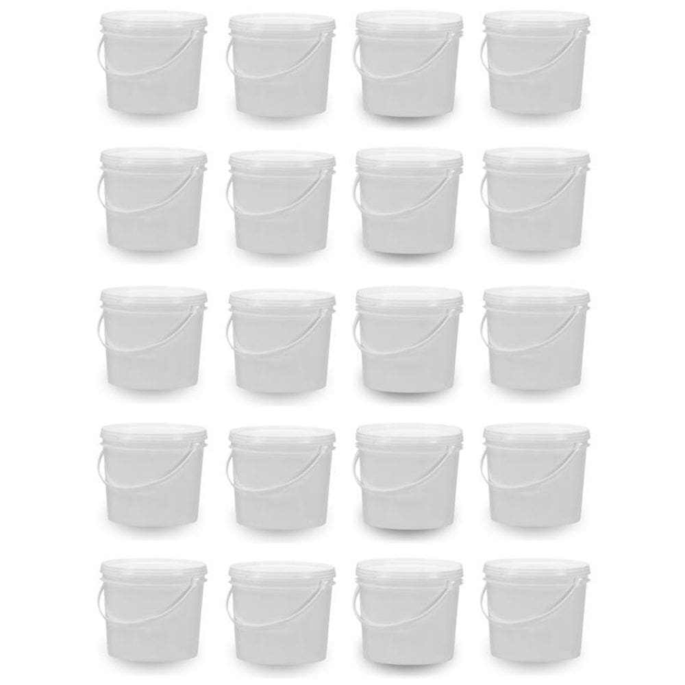 Balde 1.8 Litros Branco Para Iscas Vivas 20 Pçs