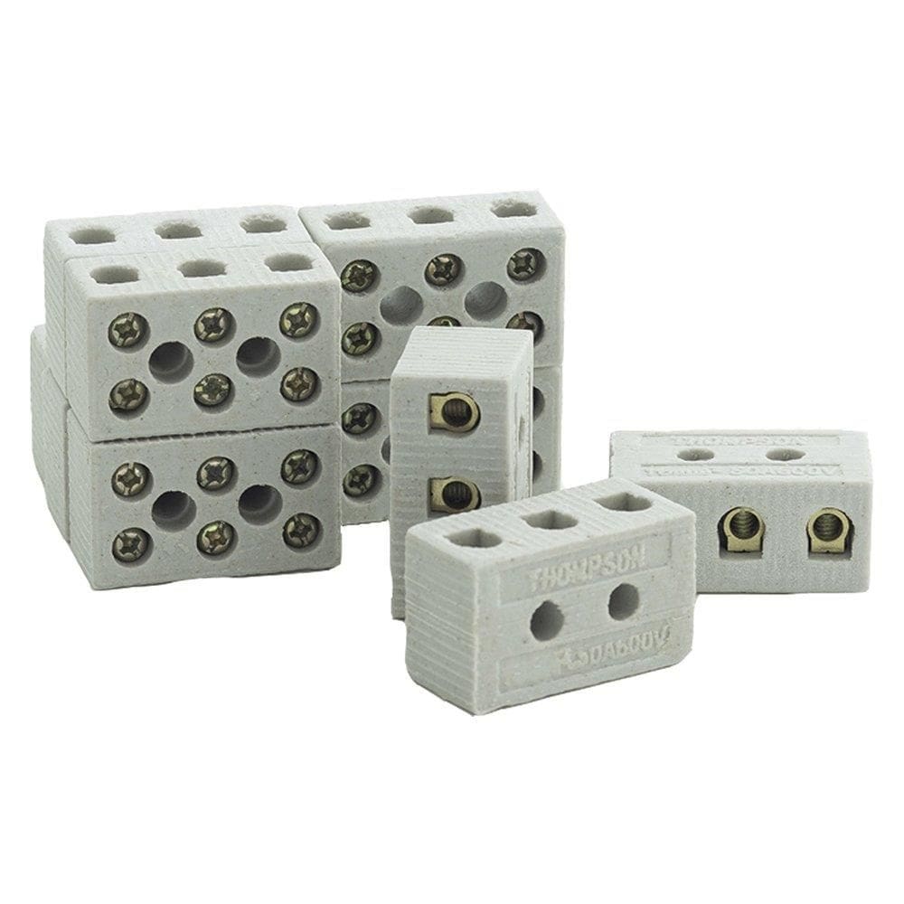 Conector de Porcelana Thompson 10MM2 Tripolar - Embalagem com 10 Unidades