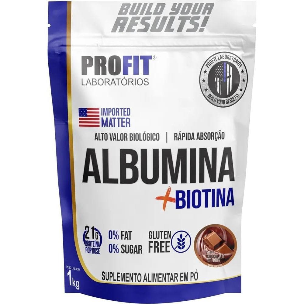 Suplemento Em Pó Profit Labs Albúmina Sabor Chocolate Em Ref