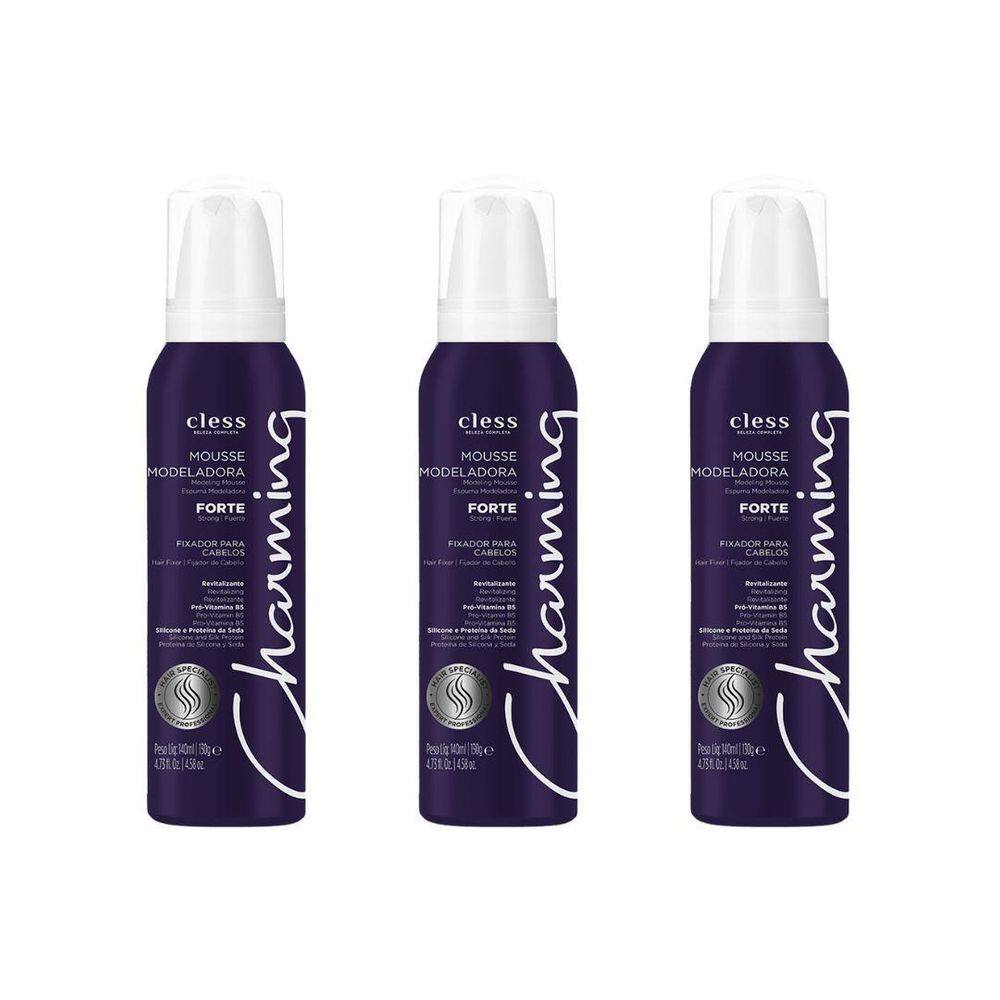 Mousse Charming Fixador Forte 140Ml - Kit C/3Un