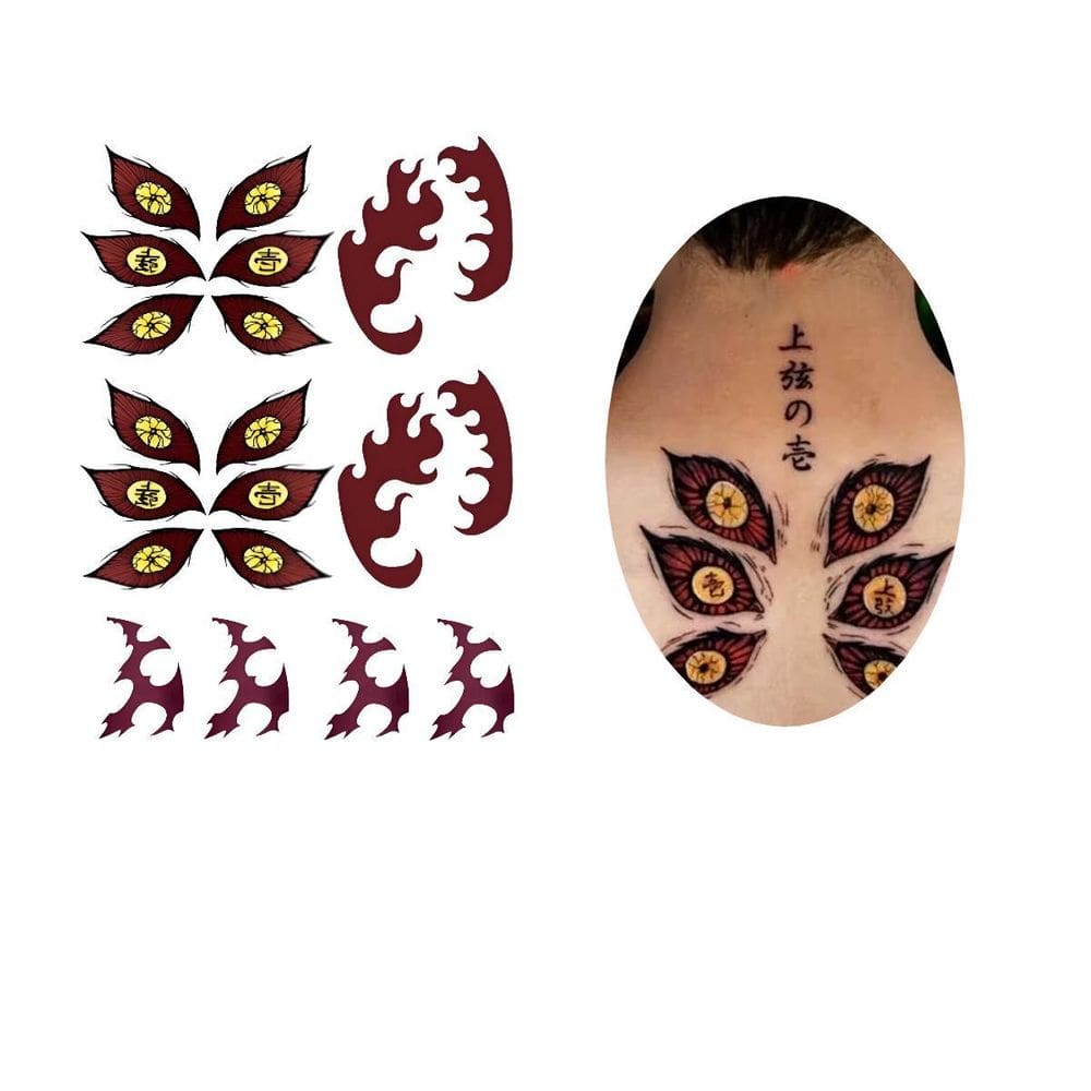 Tatuagem Temporária Demon Slayer Folha A4 Cosplay