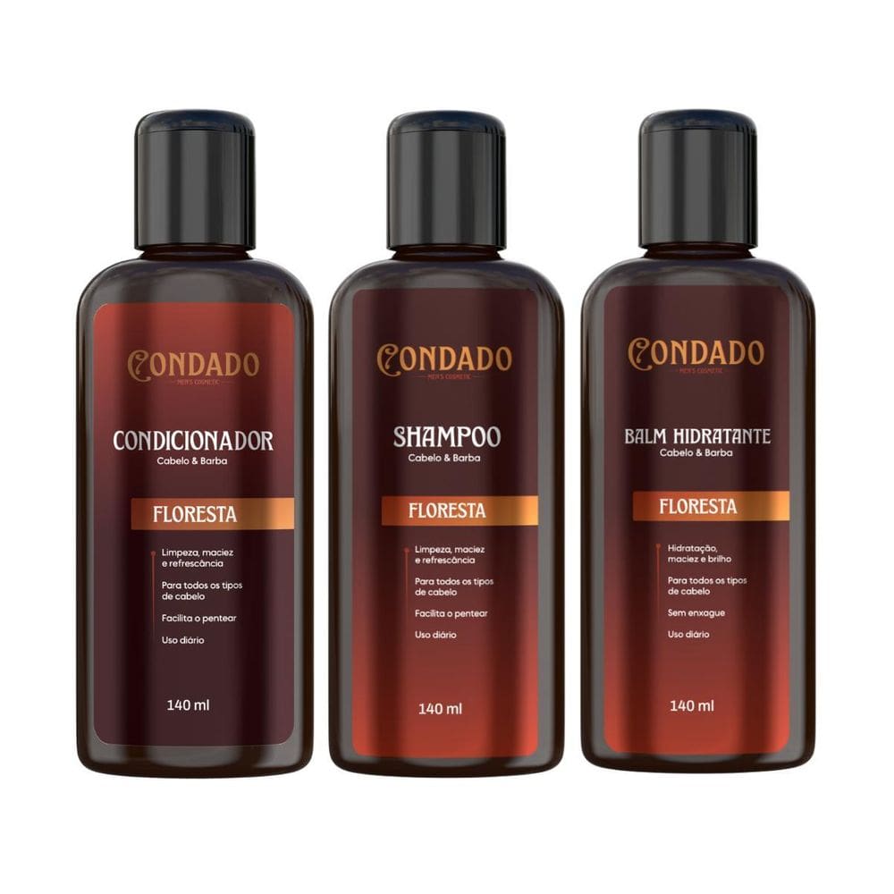 Kit Shampoo Condicionador Balm Hidratação Masculino Condado