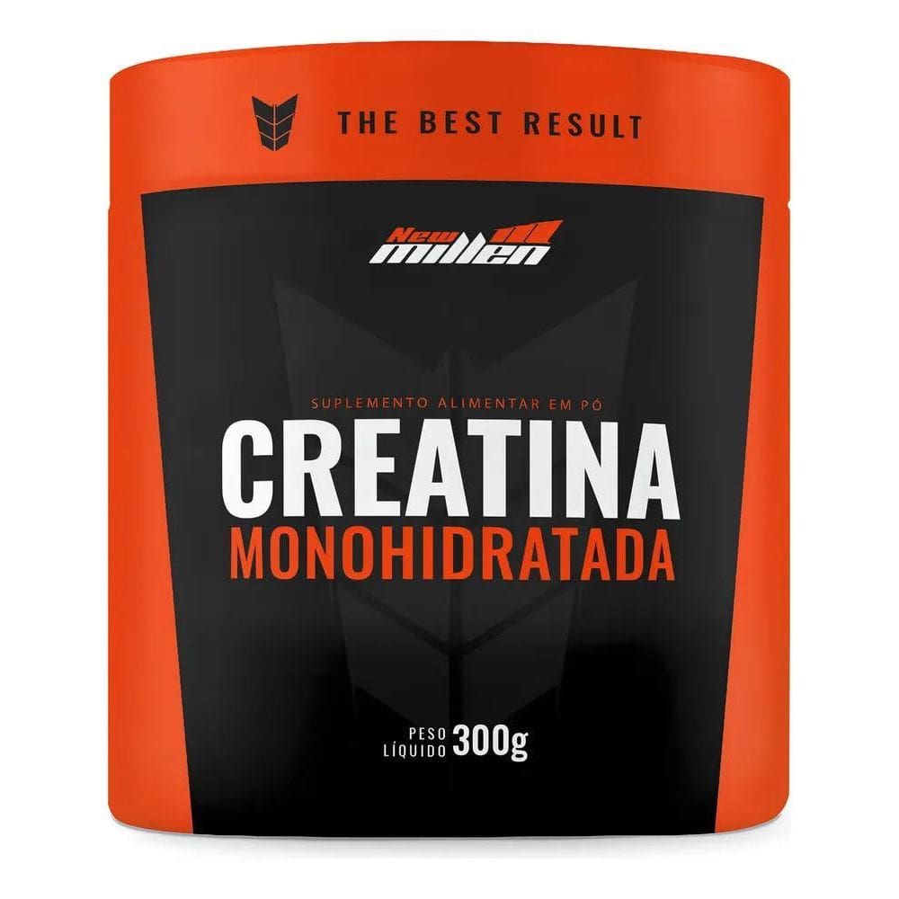2X New Millen Creatina Monohidratada Pote 300Gr Sabor Sem Sa