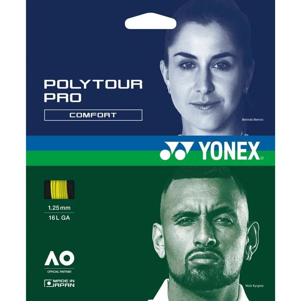 2X Set De Corda Yonex Poly Tour Pro 12M Grafite Cor Amarela