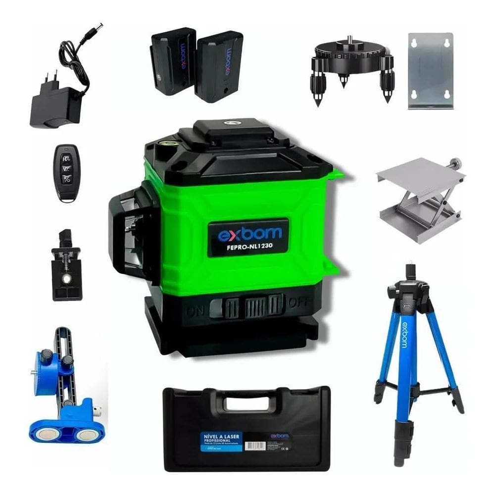 Nível A Laser 12 Linhas Autonivelante Recarregável Controle