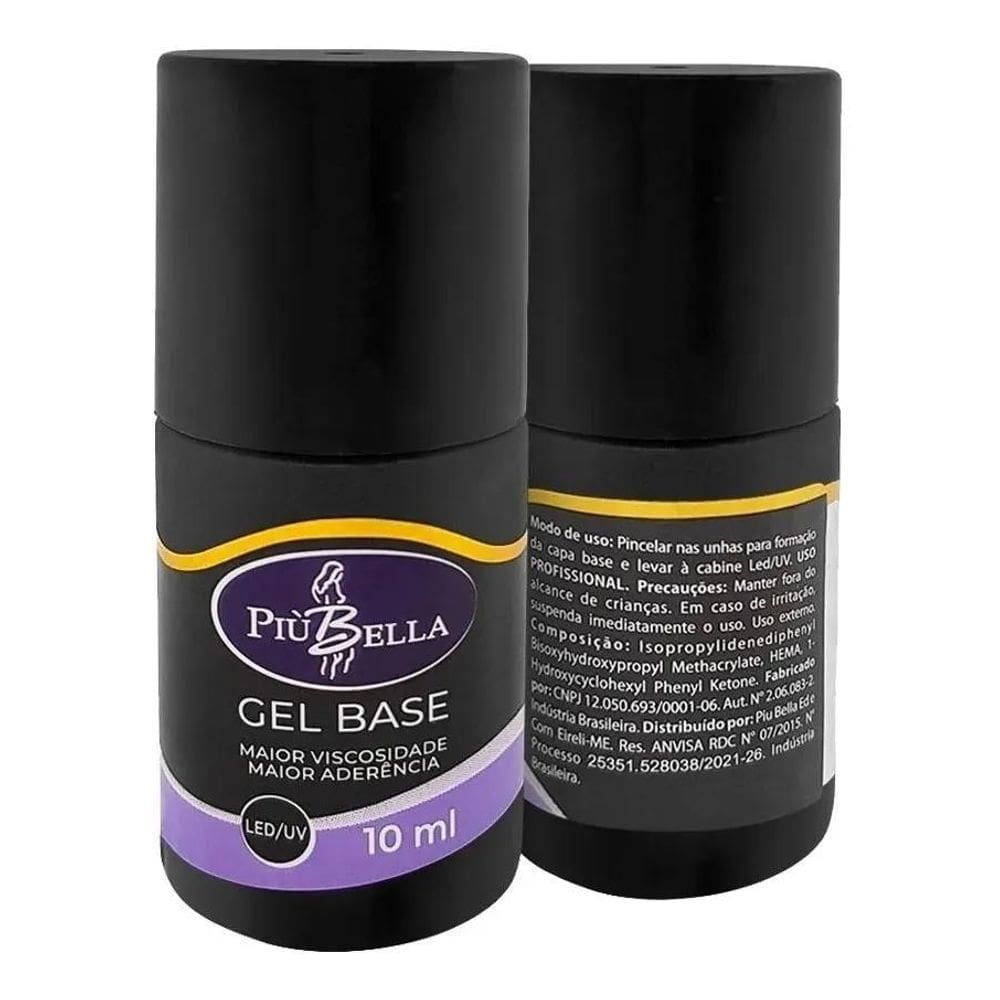 2X Gel Capa Base Piu Bella - Unhas Fibra Gel Blindagem