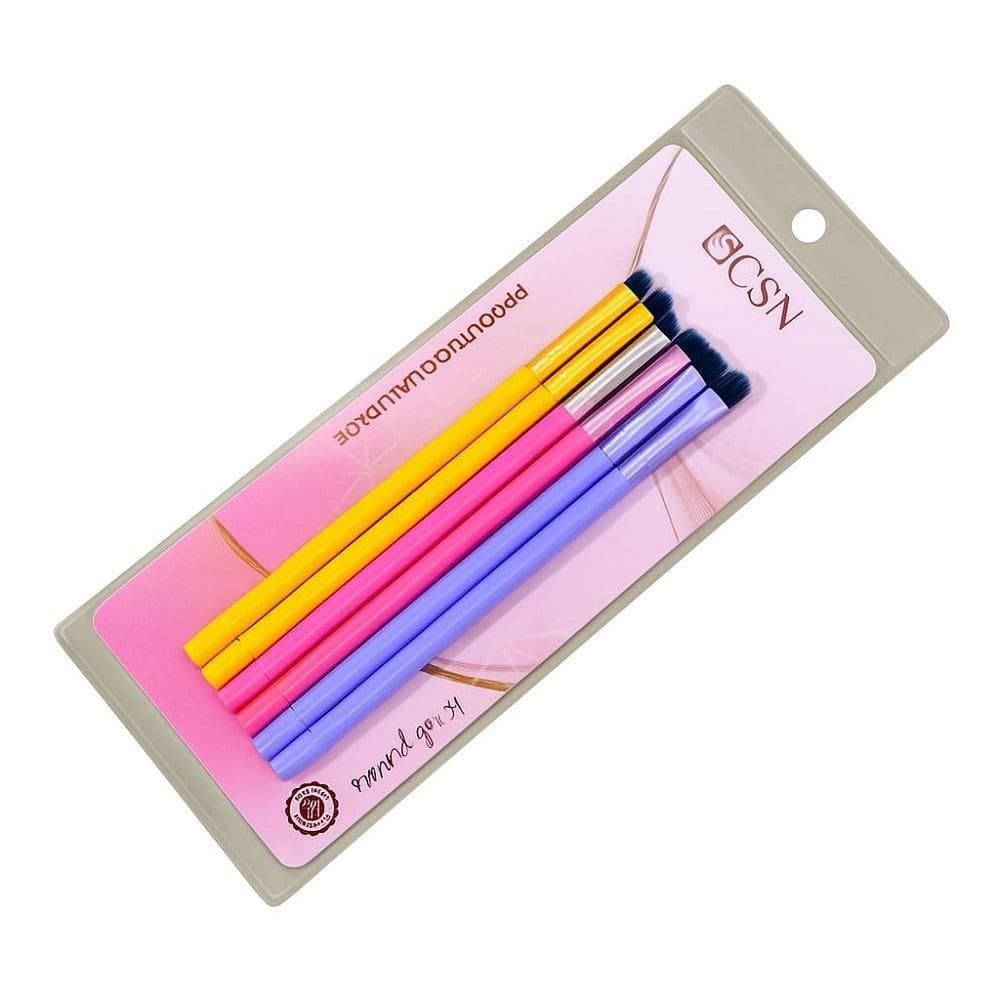 Kit Completo Com 6 Pincéis De Maquiagem Colors