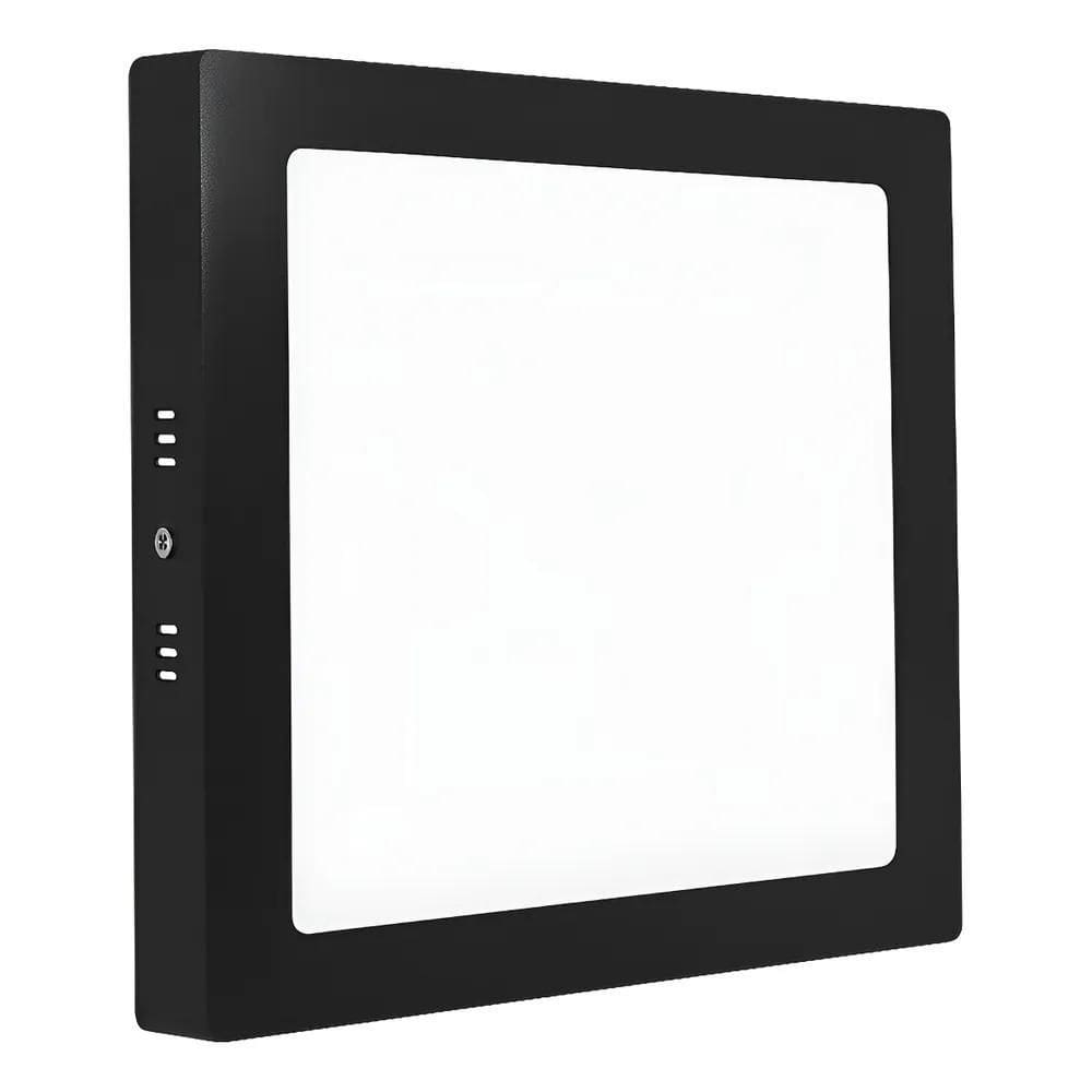 Plafon Led Preto Sobrepor 15X15 Preto - Luz Neutra 110V/220V