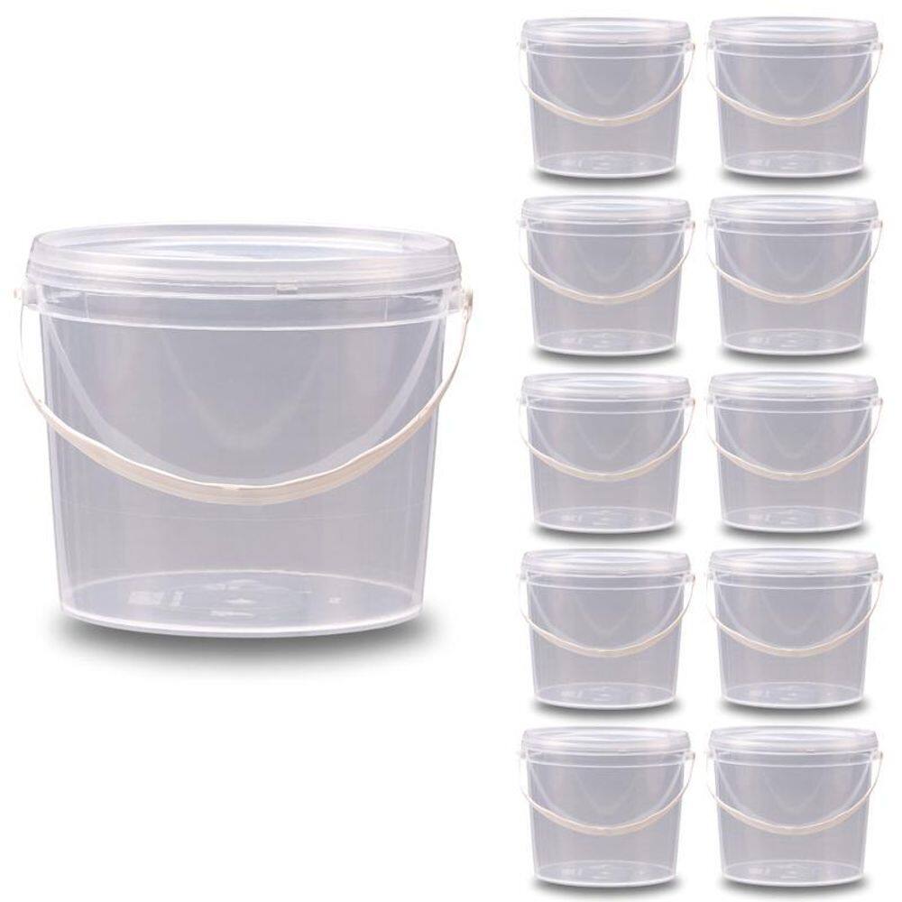 Balde 2.2L Transparente Para Camarões - Kit 10 Pçs