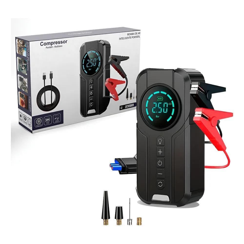 Calibrador De Encher Pneu Calibrador Com Auxiliar De Partida