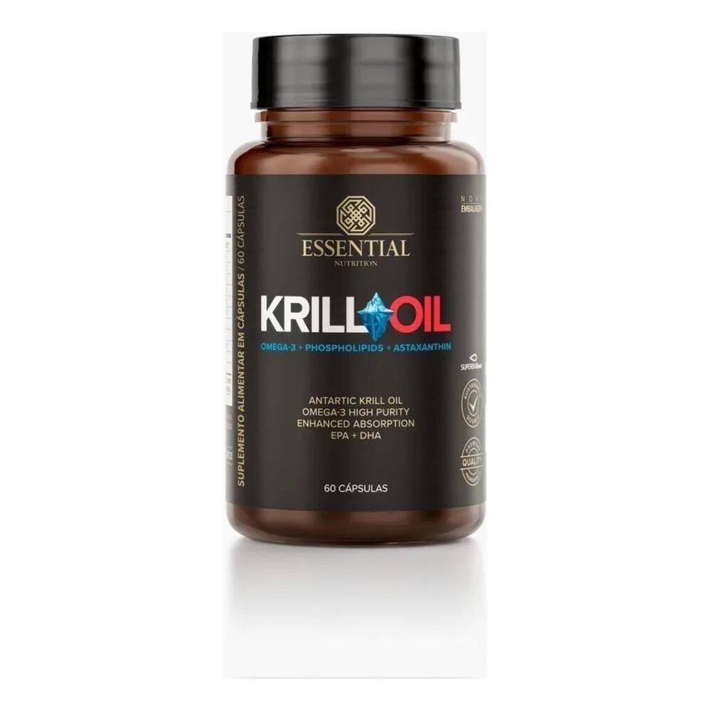 2X Krill Oil - 60 Cápsulas - Essential Nutrition, Sabor Natu