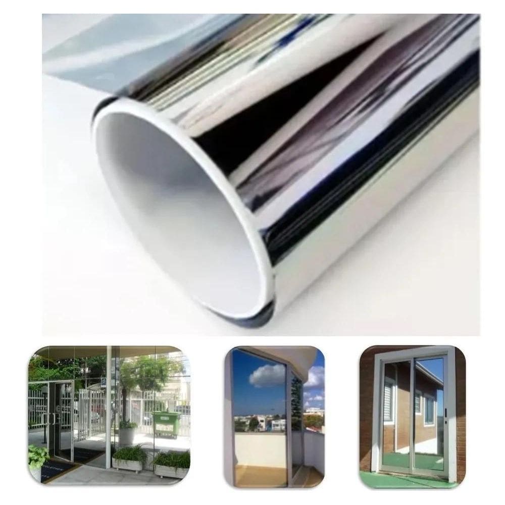 Película Adesiva Film Prata Espelhado Blindex Janel Prateado