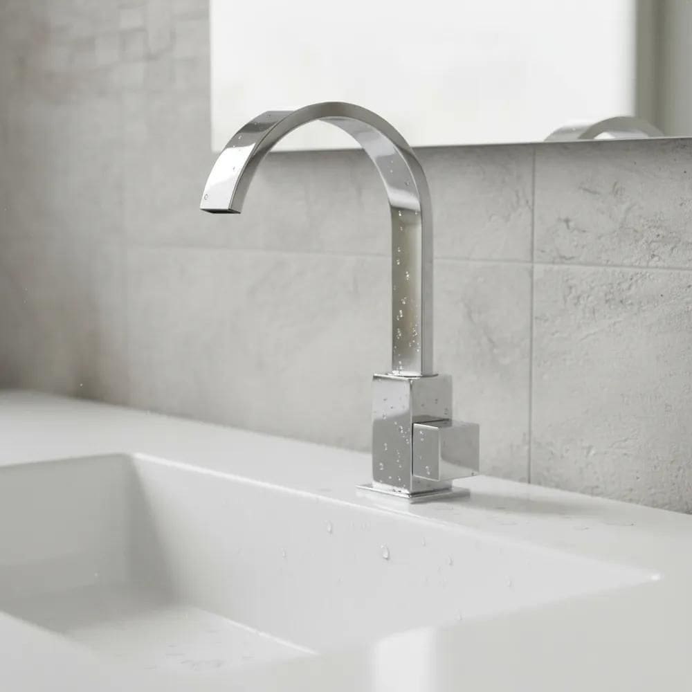 Torneira Bica Móvel Quadrit Slim Banheiro Bancada 6166 Cr Pr