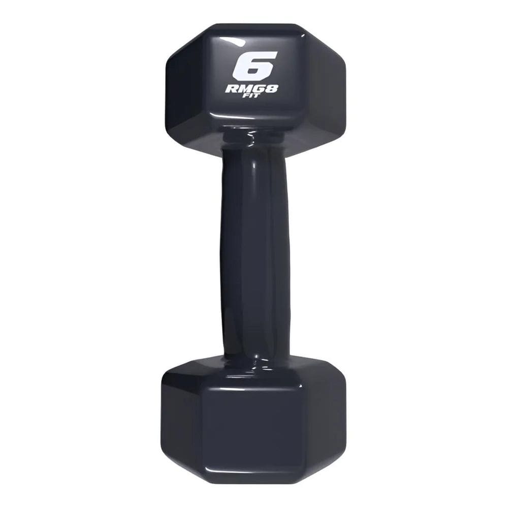 Halter Peso 6 Kg Emborrachado Treino Unitario Sextavado Cor