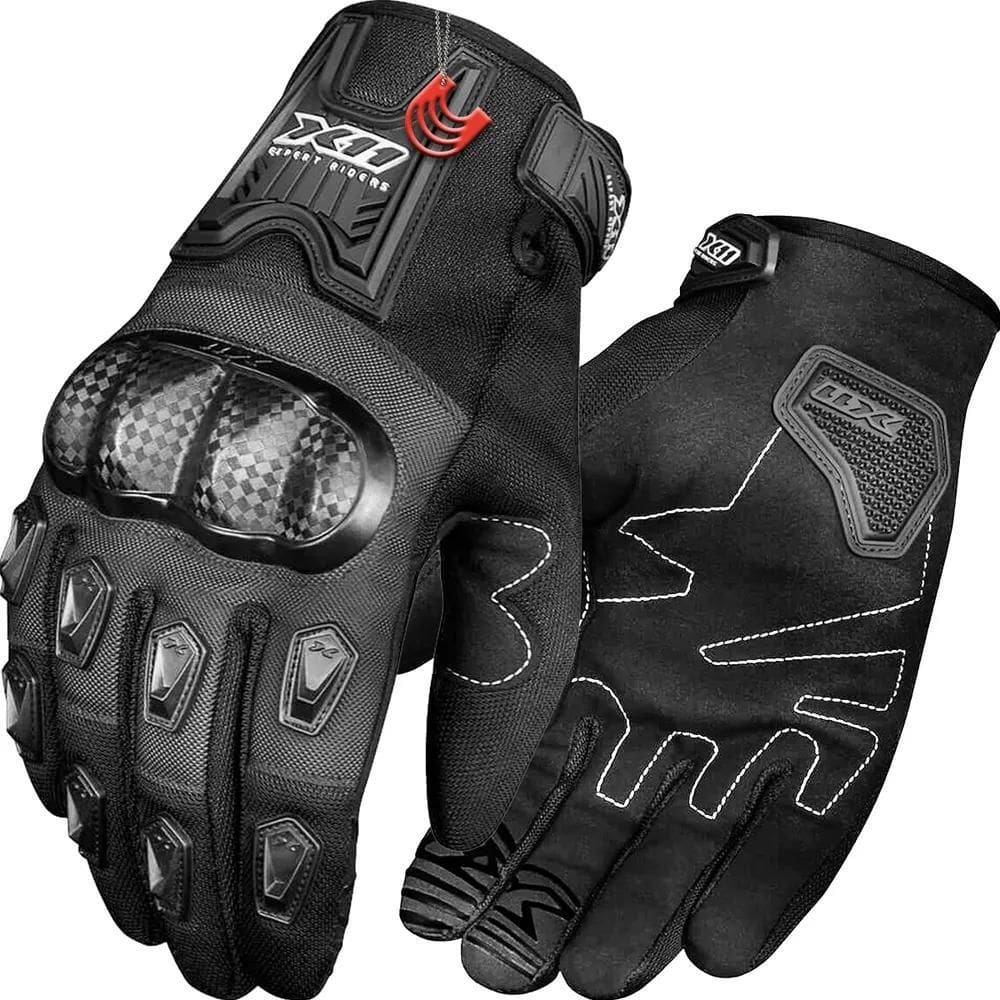 Luva X11 Masculina Blackout 2 Touch Verão Moto Motoci Preto