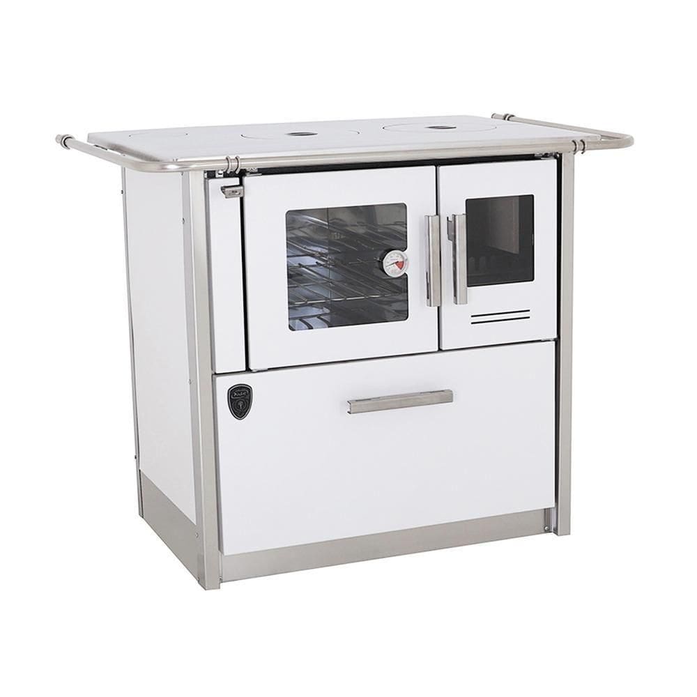 Fogão A Lenha Eclipse Esquerdo Branco Chapa Aluminio N2