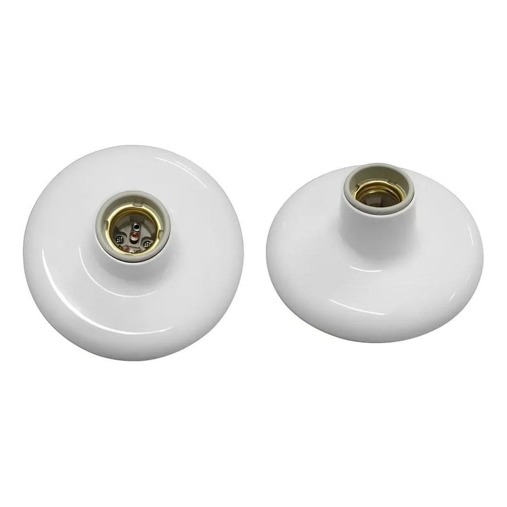 Plafon Plástico Branco Soquete E-27 Porcelana Blister Foxlux