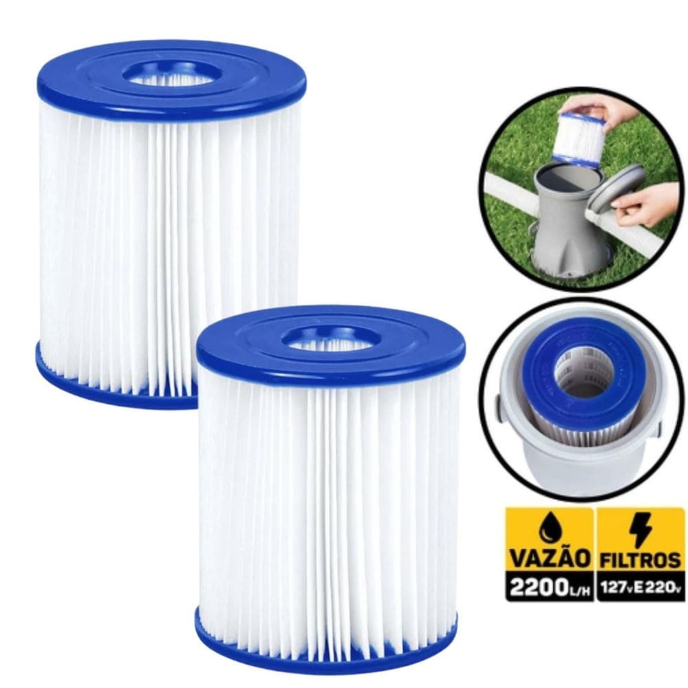 Refil Filtro De Piscina 2.200 Litros/Hora 127V E 220V Mor
