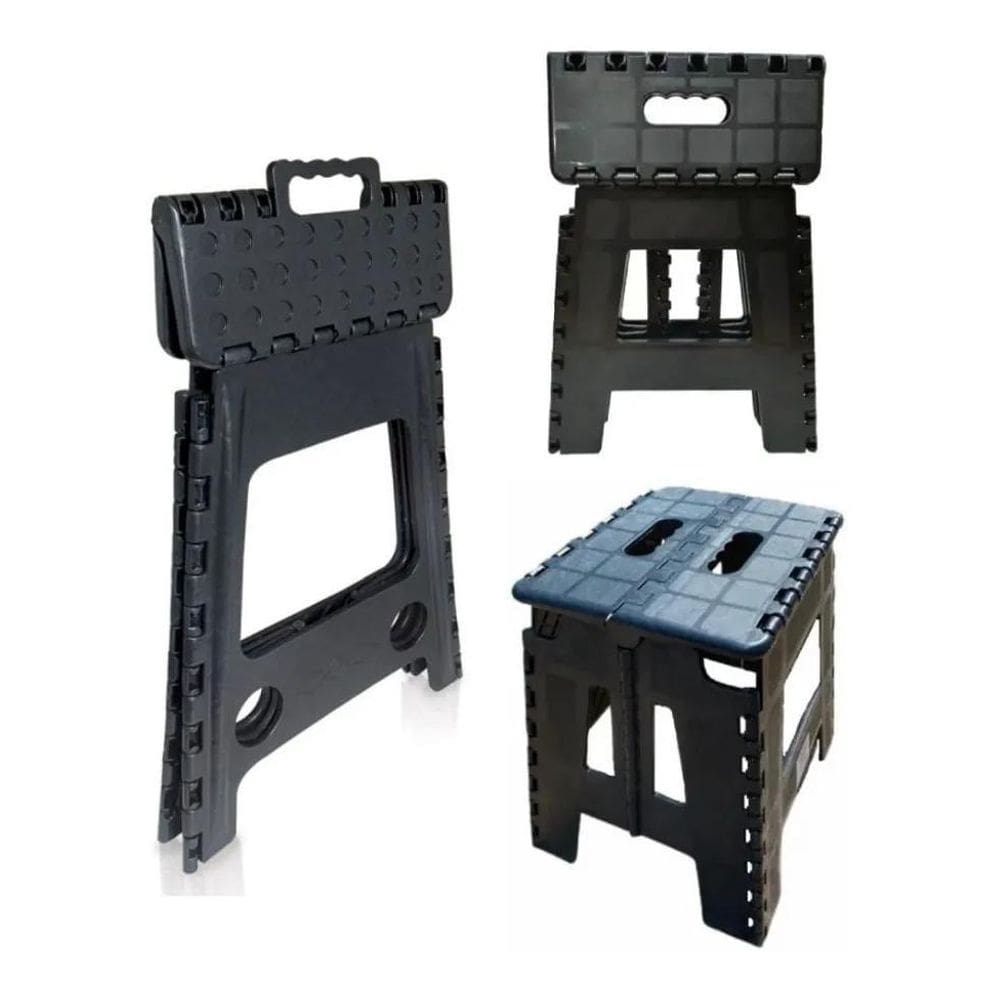 2X Kit 2 Bancos Dobrável Resistente Plástico Pequena Portati