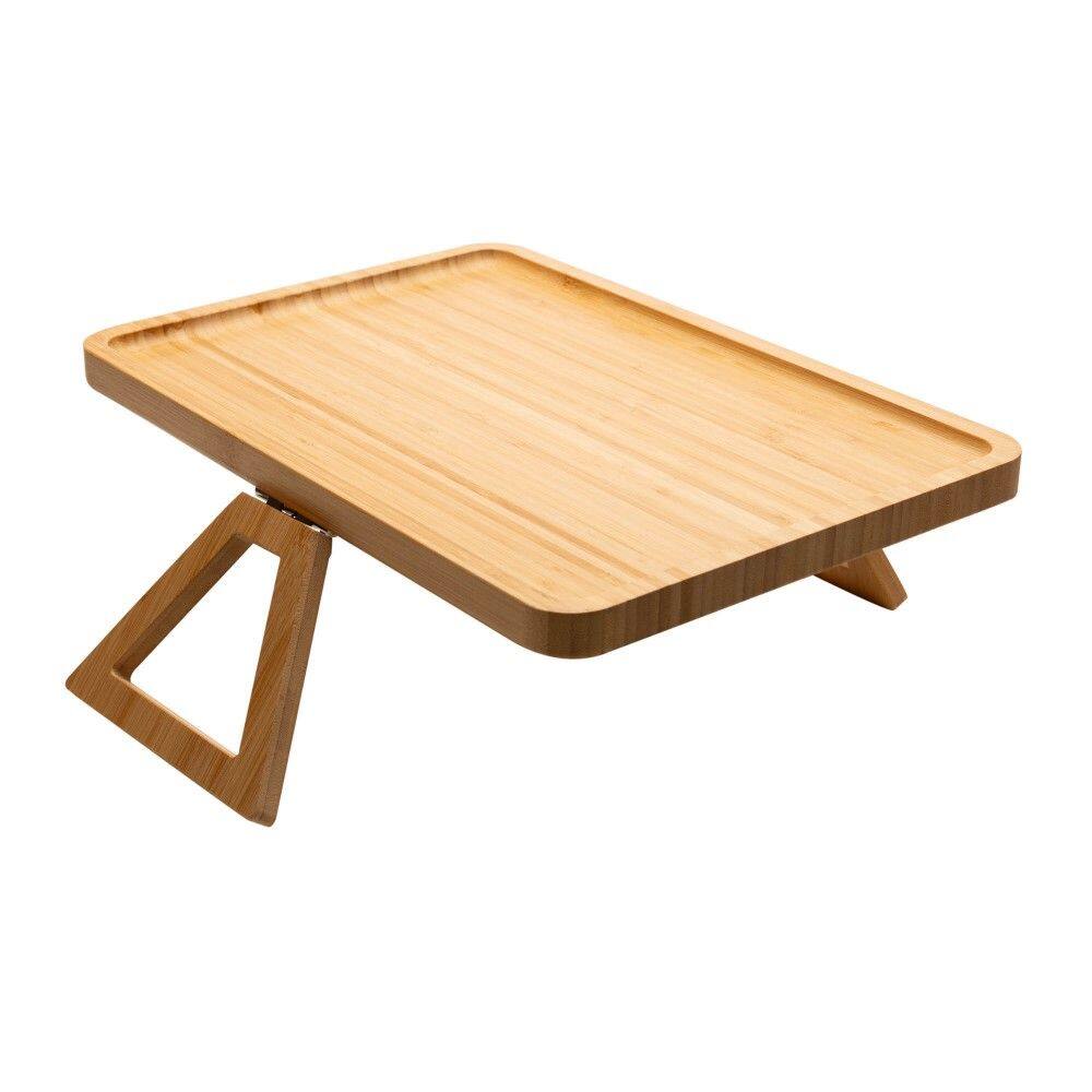 Bandeja Retangular Dobrável para Braço de Sofá de Bambu Lyor