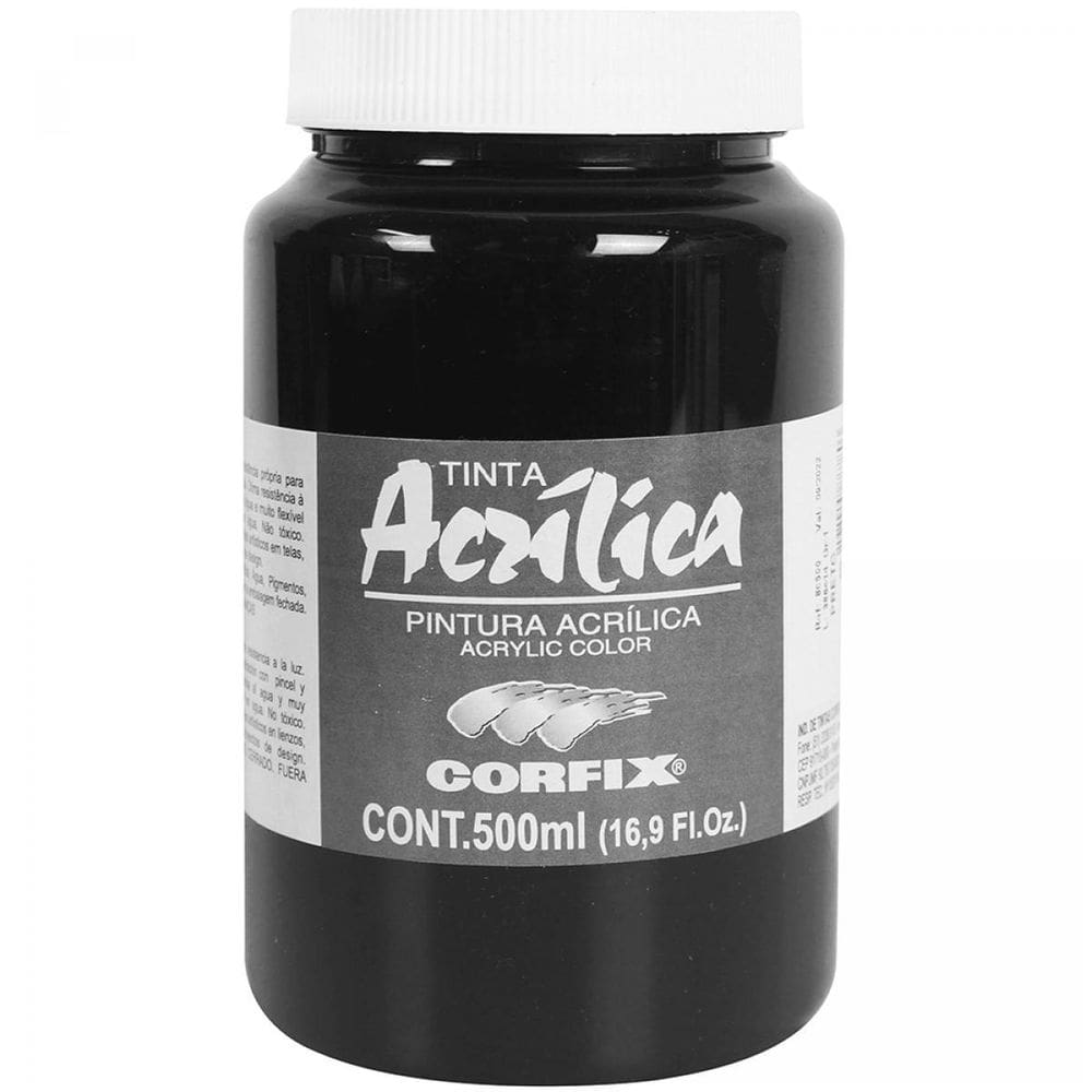 Tinta Acrilica Corfix Pote 500Ml Preto 65