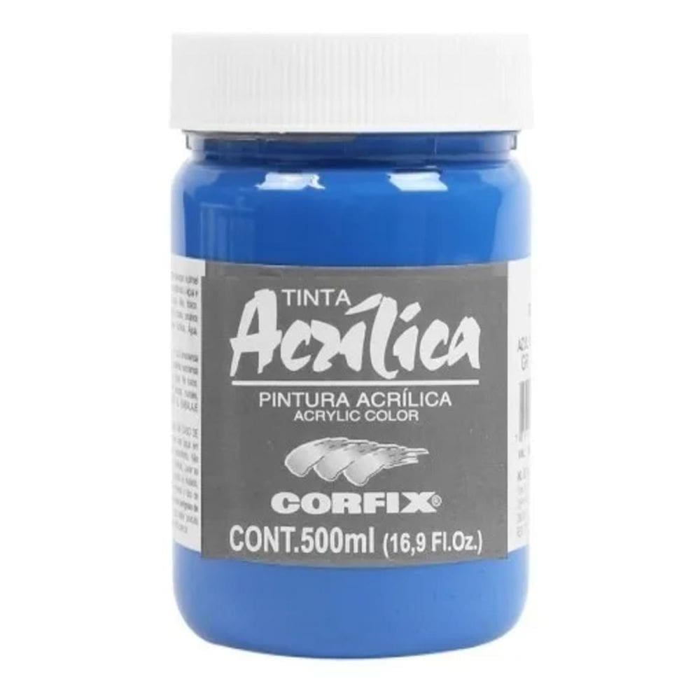 Tinta Acrílica Azul Cerúleo 85 500Ml Corfix