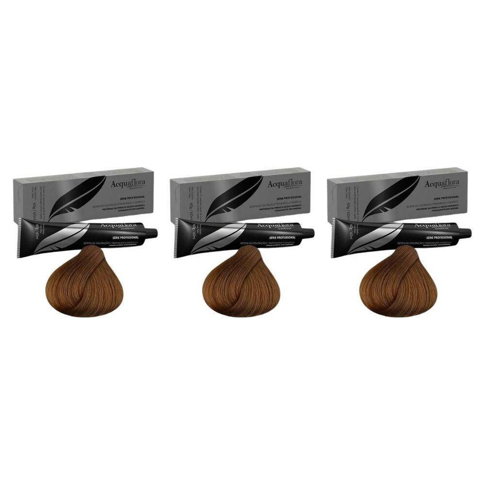 Coloraçao Acquaflora Sem Amonia 7.7 Louro Natural Marrom-3Un