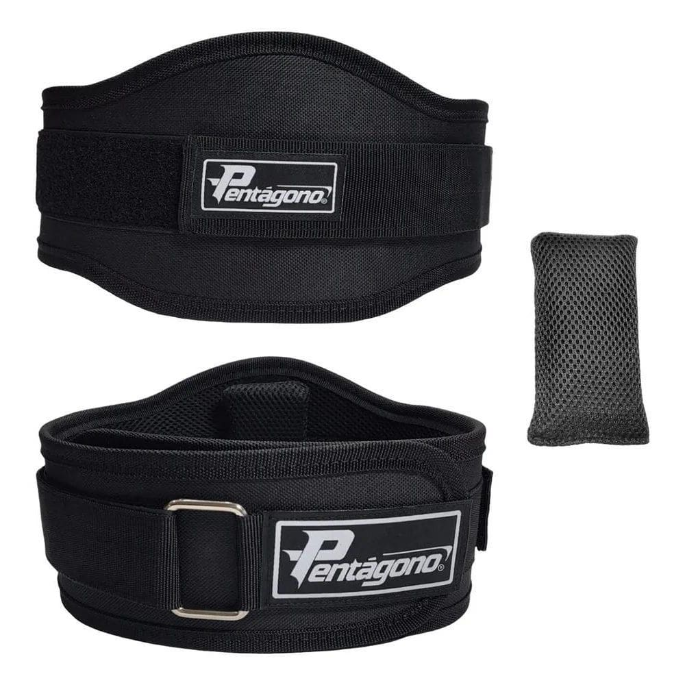 2X Cinturão Crossfit Musculação Sport Preto Com Apoio Da Lom