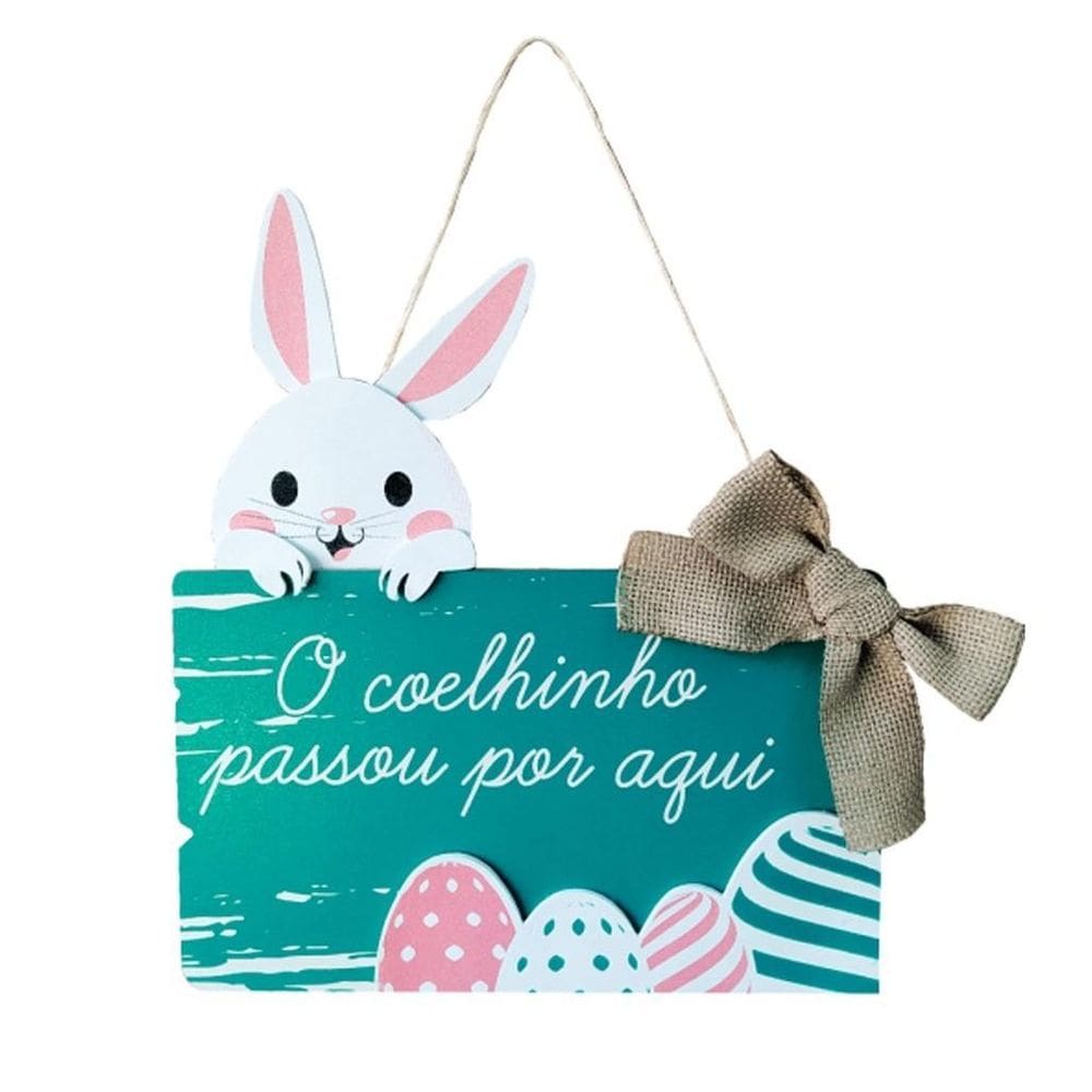 Placa Decorativa Mdf Páscoa Coelhinho Passou Por Aqui