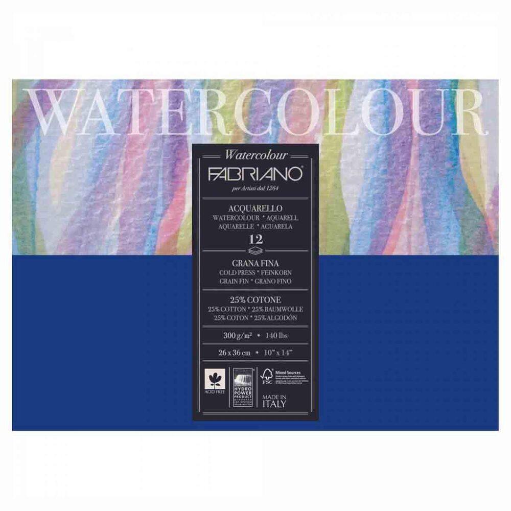 Bloco Aquarela Fabriano 300G/M2 Textura Fina 26X36Cm 12 Fls